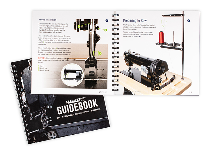 A Fabricator Guidebook open on display.